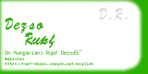 dezso rupf business card